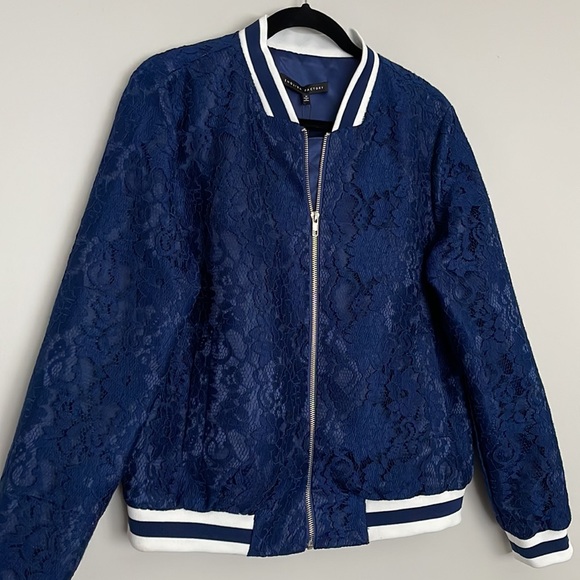 English Factory Bomber Varsity Lace Shell Jacket Womens Sz M NWT* - Picture 3 of 14